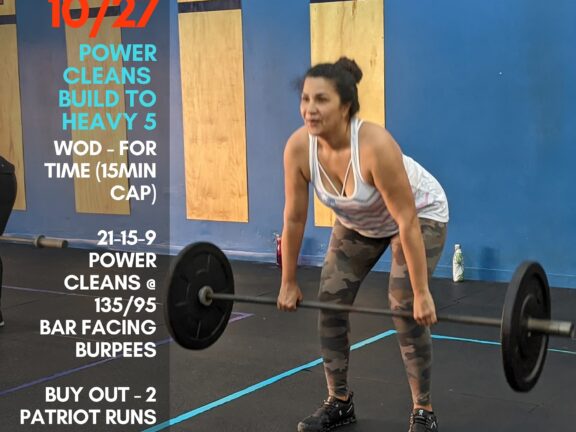 Tues. 10/27/20 Power Cleans – Build To Heavy 5 Wod – For Time (15min…
