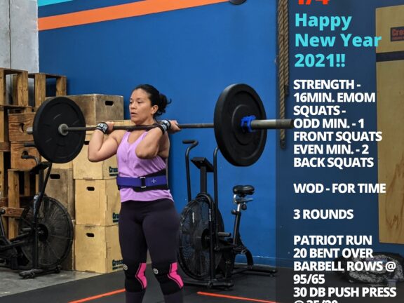 Mon. 01/04/21 Happy New Year 2021!! Strength – 16min. EMOM Squats – Odd Min.…