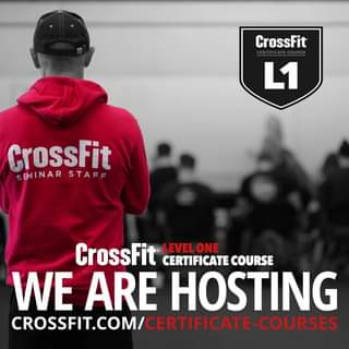 Reminder- We are hosting a CrossFit Level 1 Course on August 28-29, 2021 in West